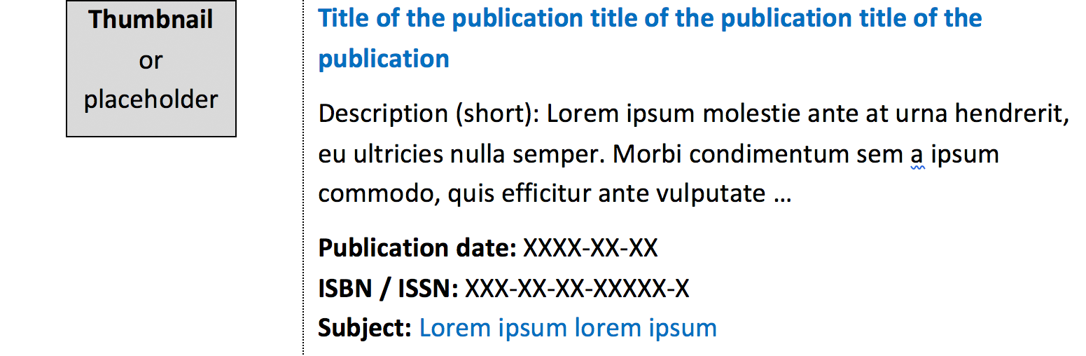 Option 2: Image of thumbnail with metadata